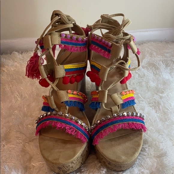 Charlotte Russe Shoes - Colorful sandals/ wedges